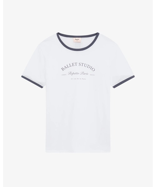 Repetto（レペット）の「ツートーン バレエスタジオ Tシャツ / S0682（Tシャツ/カットソー・レディース・ホワイト×グレー・SMALL/MEDIUM）」の3枚目の写真