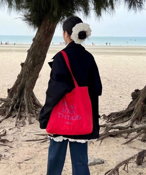 Burner(バーナー)の「【OKUOKU 0909】ロゴキャンバス ショルダートート ruf-bag-3-18【RBTS】(ショルダーバッグ・メンズ・アイボリー/レッド・FREE)」の11枚目の写真