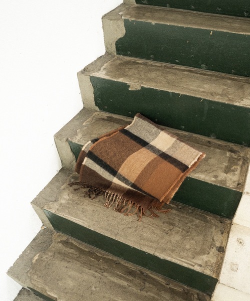 cii（シー）の「reversible check muffler / リバーシブルチェックマフラー（マフラー・メンズ・ブルー/ブラウン/ブラック・FREE）」の10枚目の写真