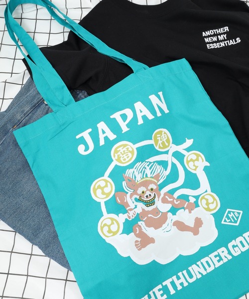 LUMBER(ランバー)の「LONG HANDLES ECO BAG(エコバッグ/サブバッグ・メンズ・ロイヤルブルー/ライトパープル/マスタード/イエロー/ターコイズブルー/グリーン・F)」の1枚目の写真