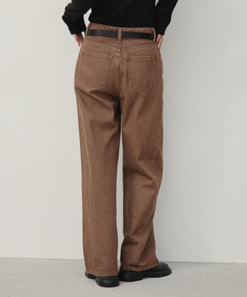 Aunt Marie's（アントマリーズ）の「フェードダイカラーデニムパンツ（デニムパンツ・レディース・グレー/ブラウン・LARGE/MEDIUM/SMALL）」の5枚目の写真