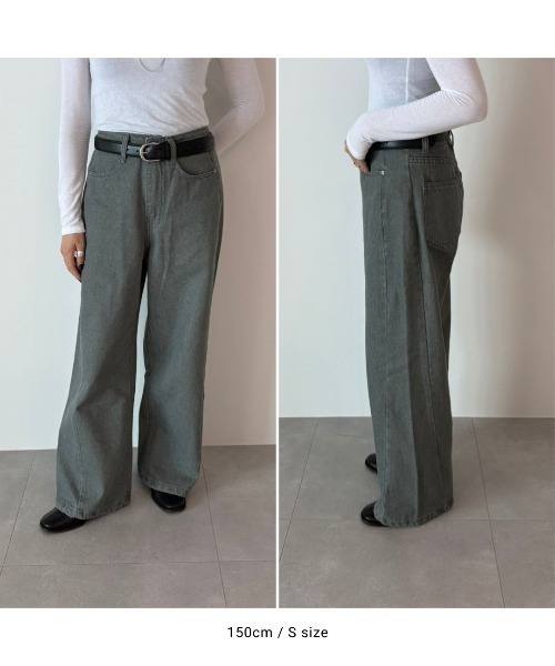 Aunt Marie's（アントマリーズ）の「フェードダイカラーデニムパンツ（デニムパンツ・レディース・グレー/ブラウン・LARGE/MEDIUM/SMALL）」の8枚目の写真