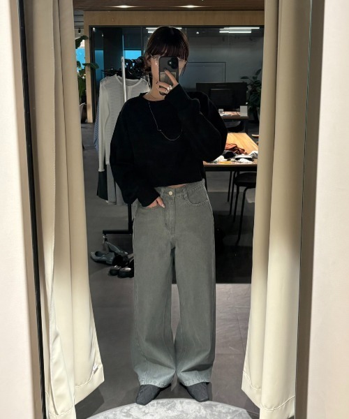 Aunt Marie's（アントマリーズ）の「フェードダイカラーデニムパンツ（デニムパンツ・レディース・グレー/ブラウン・LARGE/MEDIUM/SMALL）」の13枚目の写真