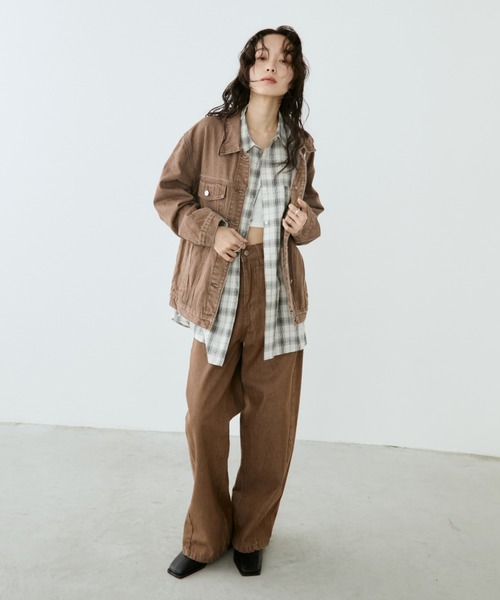 Aunt Marie's（アントマリーズ）の「フェードダイカラーデニムパンツ（デニムパンツ・レディース・グレー/ブラウン・LARGE/MEDIUM/SMALL）」の19枚目の写真