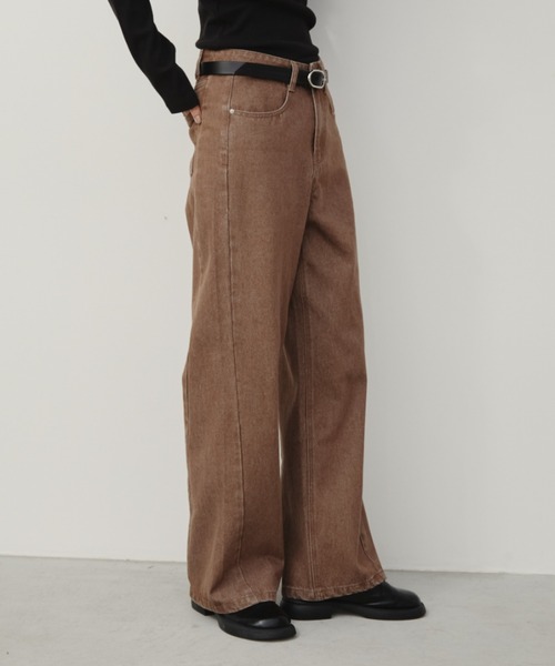 Aunt Marie's（アントマリーズ）の「フェードダイカラーデニムパンツ（デニムパンツ・レディース・グレー/ブラウン・LARGE/MEDIUM/SMALL）」の14枚目の写真