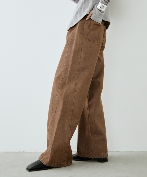 Aunt Marie's（アントマリーズ）の「フェードダイカラーデニムパンツ（デニムパンツ・レディース・グレー/ブラウン・LARGE/MEDIUM/SMALL）」の22枚目の写真