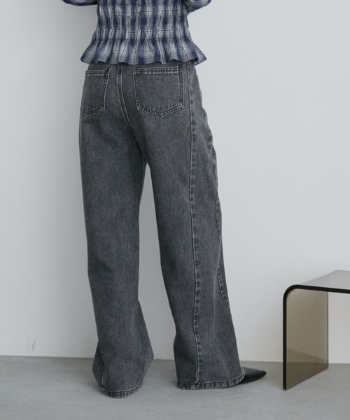 Aunt Marie's（アントマリーズ）の「フェードダイカラーデニムパンツ（デニムパンツ・レディース・グレー/ブラウン・LARGE/MEDIUM/SMALL）」の10枚目の写真