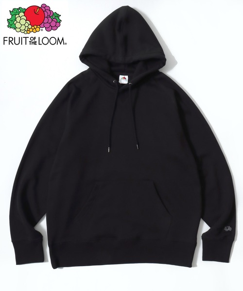 FRUIT OF THE LOOM（フルーツオブザルーム）の「FRUIT OF THE LOOM/フルーツオブザルーム BASIC SWEAT HOODIE/オーバーサイズ 裏毛 無地 ロゴワッペン ワンポイント刺繍 スウェット パーカー フーディー/レディース メンズ（パーカー・レディース・ネイビー/アイボリー/ブラック/グレー・M/L/XL）」の2枚目の写真