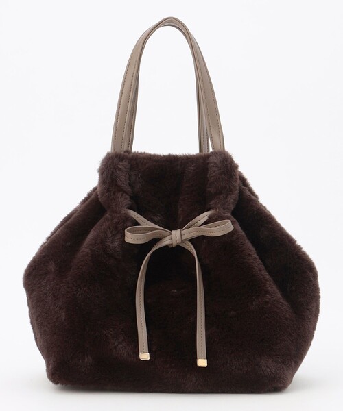 ANY SIS(エニィスィス)の「【2WAY】フェイクファーリボン バッグ(ショルダーバッグ・レディース・ダークブラウン系/ライトグレー系・F)」の12枚目の写真