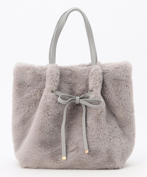 ANY SIS(エニィスィス)の「【2WAY】フェイクファーリボン バッグ(ショルダーバッグ・レディース・ダークブラウン系/ライトグレー系・F)」の14枚目の写真