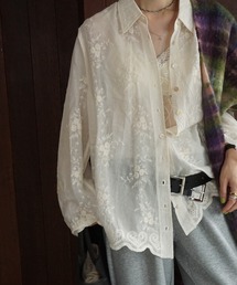 chuclla | セミシアー フラワー刺繍シャツ chw25a077(シャツ/ブラウス)