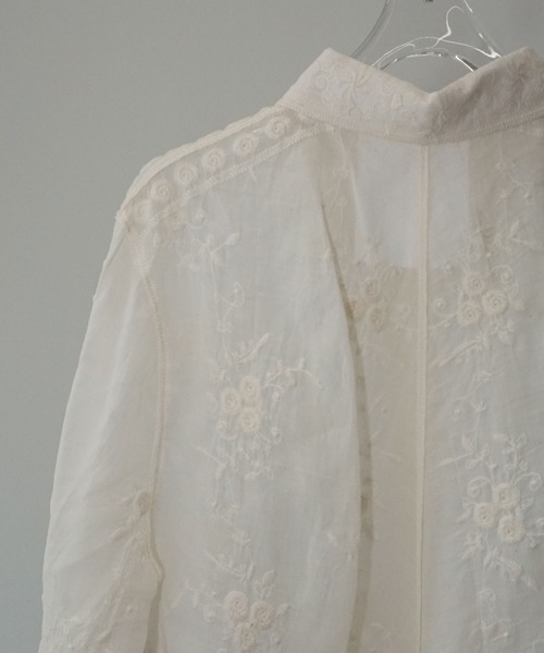 セミシアー フラワー刺繍シャツ chw25a077-ファッション通販