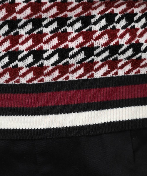CECIL McBEE（セシルマクビー）の「HOUND TOOTH　KNIT（ニット/セーター・レディース・バーガンディー/ネイビー・1(S)/2(M)）」の16枚目の写真