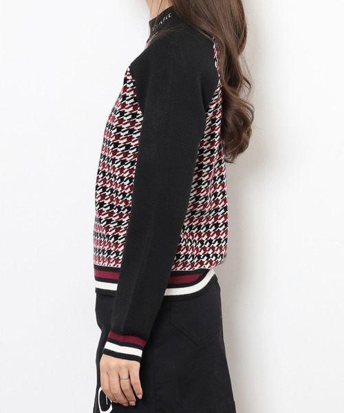 CECIL McBEE（セシルマクビー）の「HOUND TOOTH　KNIT（ニット/セーター・レディース・バーガンディー/ネイビー・1(S)/2(M)）」の13枚目の写真