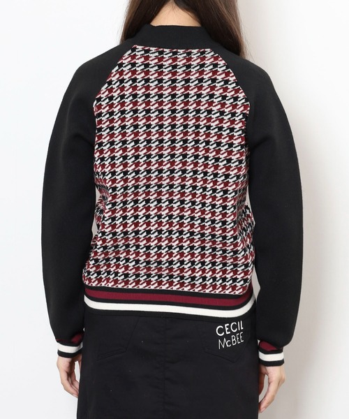 CECIL McBEE（セシルマクビー）の「HOUND TOOTH　KNIT（ニット/セーター・レディース・バーガンディー/ネイビー・1(S)/2(M)）」の14枚目の写真