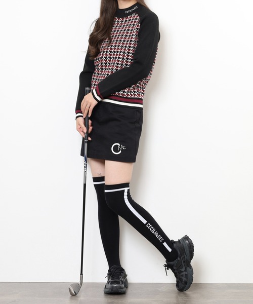 CECIL McBEE（セシルマクビー）の「HOUND TOOTH　KNIT（ニット/セーター・レディース・バーガンディー/ネイビー・1(S)/2(M)）」の10枚目の写真