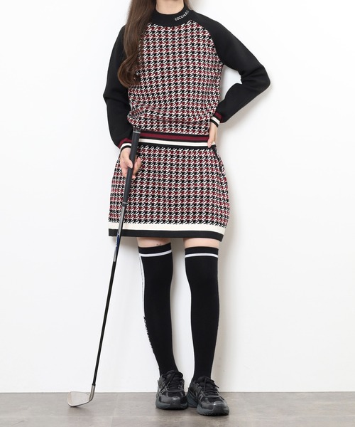 CECIL McBEE（セシルマクビー）の「HOUND TOOTH　KNIT（ニット/セーター・レディース・バーガンディー/ネイビー・1(S)/2(M)）」の11枚目の写真