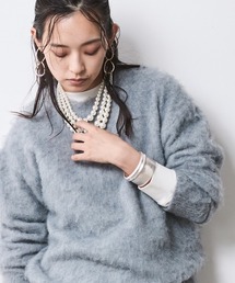 CHIC STYLE | ヘアリークルーネックニット＜大きいサイズ有＞シックスタイル(ニット/セーター)