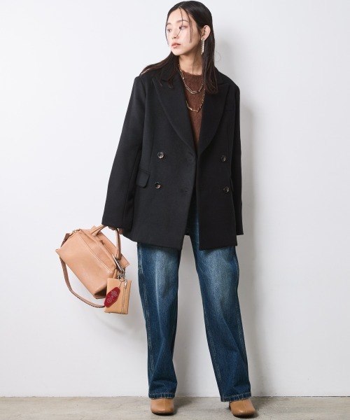 CHIC STYLE（シックスタイル）の「ヘアリークルーネックニット＜大きいサイズ有＞シックスタイル（ニット/セーター・レディース・グレー/ブラック/ブラウン・5L/L/M/4L/3L/LL）」の22枚目の写真