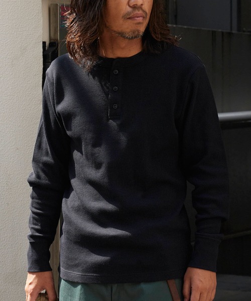 HANES(ヘインズ)の「【入庫禁止】Hanes/ヘインズ TH L S HENLY NECK T サーマルヘンリーネックロンT(Tシャツ/カットソー・メンズ・ホワイト/ヘザーグレー/ブラック・XL/L/M)」の3枚目の写真