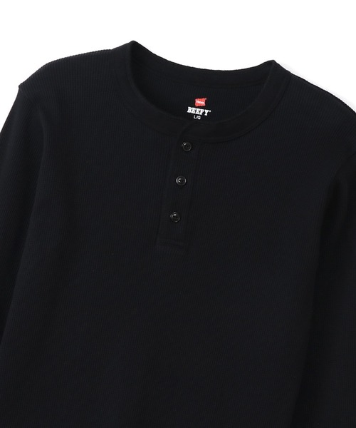 HANES(ヘインズ)の「【入庫禁止】Hanes/ヘインズ TH L S HENLY NECK T サーマルヘンリーネックロンT(Tシャツ/カットソー・メンズ・ホワイト/ヘザーグレー/ブラック・XL/L/M)」の7枚目の写真