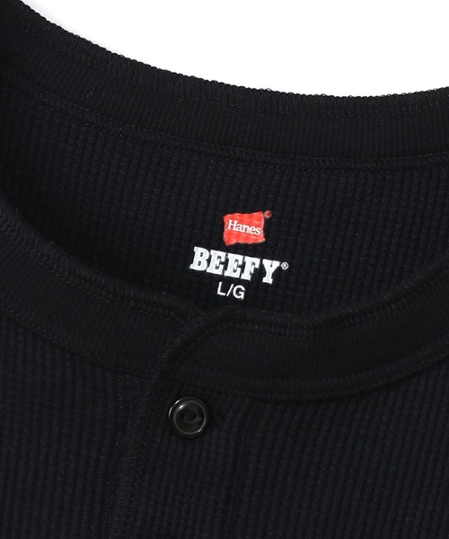 HANES(ヘインズ)の「【入庫禁止】Hanes/ヘインズ TH L S HENLY NECK T サーマルヘンリーネックロンT(Tシャツ/カットソー・メンズ・ホワイト/ヘザーグレー/ブラック・XL/L/M)」の9枚目の写真