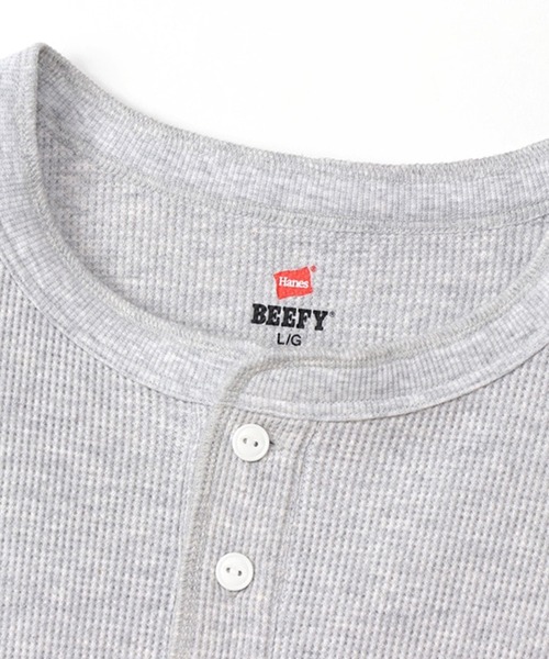 HANES(ヘインズ)の「【入庫禁止】Hanes/ヘインズ TH L S HENLY NECK T サーマルヘンリーネックロンT(Tシャツ/カットソー・メンズ・ホワイト/ヘザーグレー/ブラック・XL/L/M)」の11枚目の写真