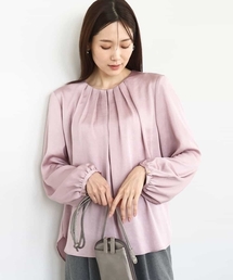 レディースのシャツ/ブラウス（ピンク/桃色系・サテン）ファッション