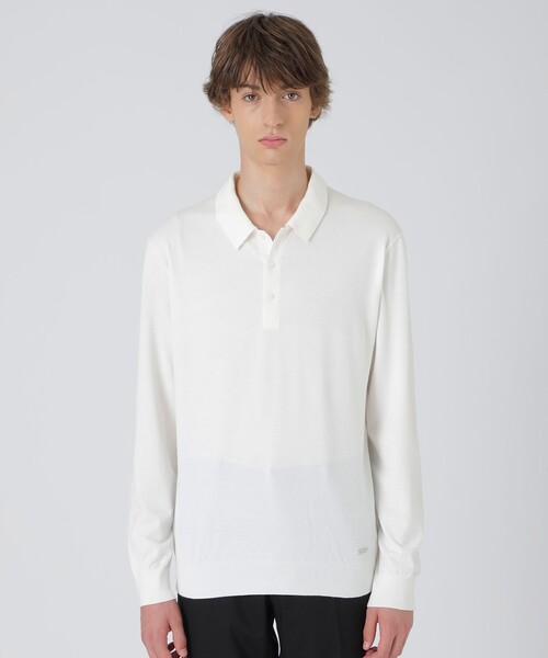BLACK LABEL CRESTBRIDGE（ブラックレーベル・クレストブリッジ）の「ヴィスコンフィーニットポロシャツ（ポロシャツ・メンズ・ブラック/オフホワイト・XL/L/M）」の2枚目の写真