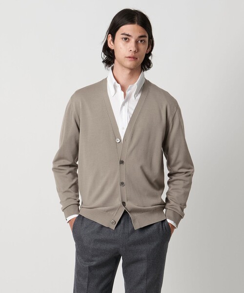 UNITED ARROWS（ユナイテッドアローズ）の「ウール ハイゲージ カーディガン（カーディガン/ボレロ・メンズ・ネイビー/ベージュ・M/L/S/XL）」の2枚目の写真