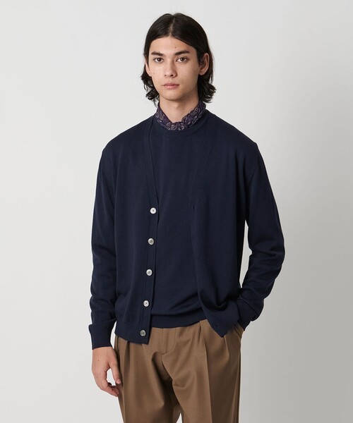 UNITED ARROWS（ユナイテッドアローズ）の「ウール ハイゲージ カーディガン（カーディガン/ボレロ・メンズ・ネイビー/ベージュ・M/L/S/XL）」の3枚目の写真