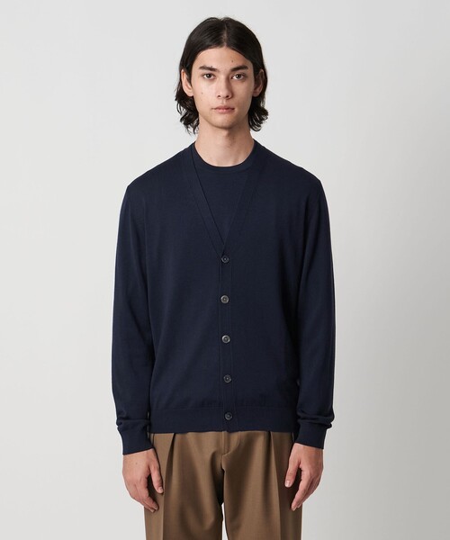 UNITED ARROWS（ユナイテッドアローズ）の「ウール ハイゲージ カーディガン（カーディガン/ボレロ・メンズ・ネイビー/ベージュ・M/L/S/XL）」の5枚目の写真