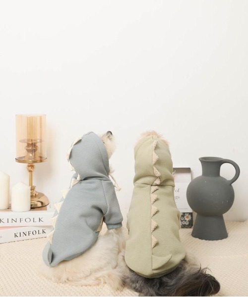 moncheri（モンシェリ）の「恐竜さんフードパーカー（ペットウェア・レディース・ブルー/グリーン・S/M/L/XL）」の18枚目の写真