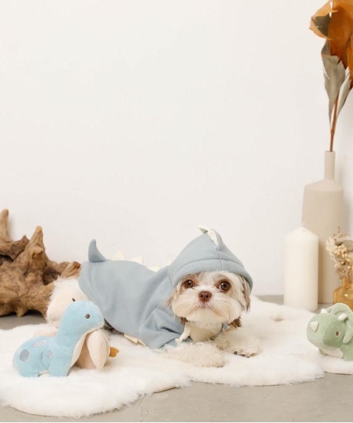 moncheri（モンシェリ）の「恐竜さんフードパーカー（ペットウェア・レディース・ブルー/グリーン・S/M/L/XL）」の9枚目の写真