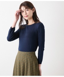 【手洗い可能】レーヨンポリストレッチ 7分袖クルーネックプルオーバー