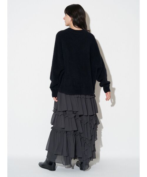 ELENDEEK（エレンディーク）の「シフォンティアードスカート（スカート・レディース・チャコールグレー/ボルドー・01/02）」の8枚目の写真