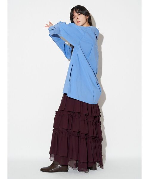 ELENDEEK（エレンディーク）の「シフォンティアードスカート（スカート・レディース・チャコールグレー/ボルドー・01/02）」の13枚目の写真