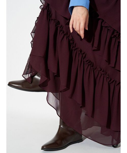 ELENDEEK（エレンディーク）の「シフォンティアードスカート（スカート・レディース・チャコールグレー/ボルドー・01/02）」の15枚目の写真