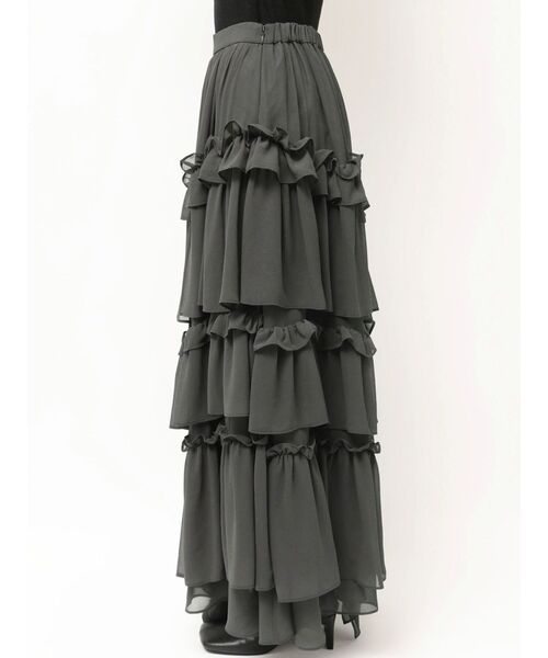 ELENDEEK（エレンディーク）の「シフォンティアードスカート（スカート・レディース・チャコールグレー/ボルドー・01/02）」の17枚目の写真