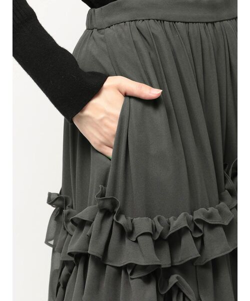 ELENDEEK（エレンディーク）の「シフォンティアードスカート（スカート・レディース・チャコールグレー/ボルドー・01/02）」の20枚目の写真