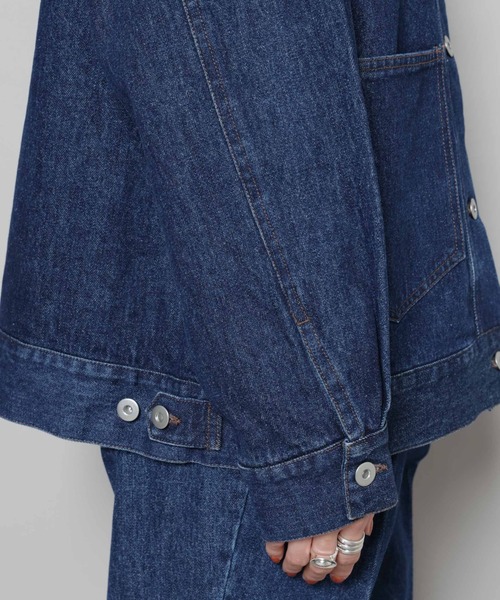 セール】ノーカラーデニムジャケット（デニムジャケット）｜NANO