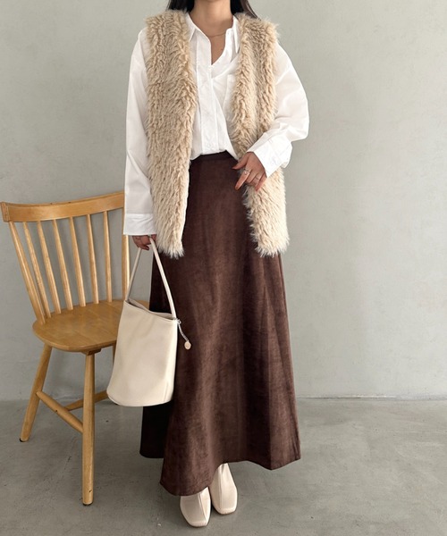 MYMOOD.（マイムード）の「ベロアロングスカート（スカート・レディース・ベージュ/ブラウン/ブラック・FREE）」の22枚目の写真