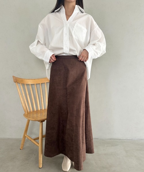 MYMOOD.（マイムード）の「ベロアロングスカート（スカート・レディース・ベージュ/ブラウン/ブラック・FREE）」の13枚目の写真