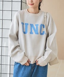 【WEB限定・DISCUS（ディスカス）】 カレッジロゴジャガードニット①