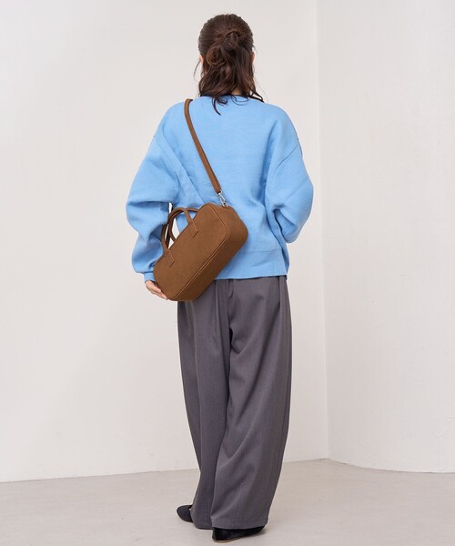 DISCUS ATHLETIC（ディスカス　アスレチック）の「【WEB限定・DISCUS（ディスカス）】 カレッジロゴジャガードニット①（ニット/セーター・レディース・ライトブルー/オフホワイト・M/L）」の15枚目の写真