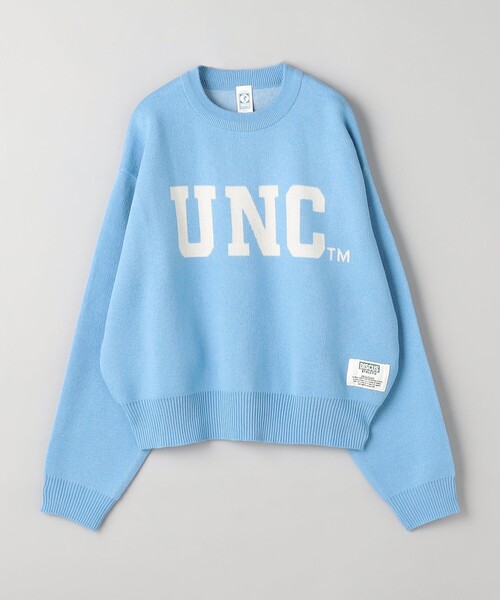 DISCUS ATHLETIC（ディスカス　アスレチック）の「【WEB限定・DISCUS（ディスカス）】 カレッジロゴジャガードニット①（ニット/セーター・レディース・ライトブルー/オフホワイト・M/L）」の16枚目の写真