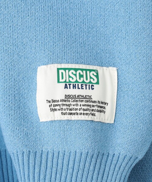 DISCUS ATHLETIC（ディスカス　アスレチック）の「【WEB限定・DISCUS（ディスカス）】 カレッジロゴジャガードニット①（ニット/セーター・レディース・ライトブルー/オフホワイト・M/L）」の21枚目の写真