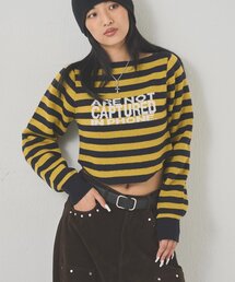 WHO'S WHO gallery | 2WAY ロゴボーダーフーディニット(ニット/セーター)