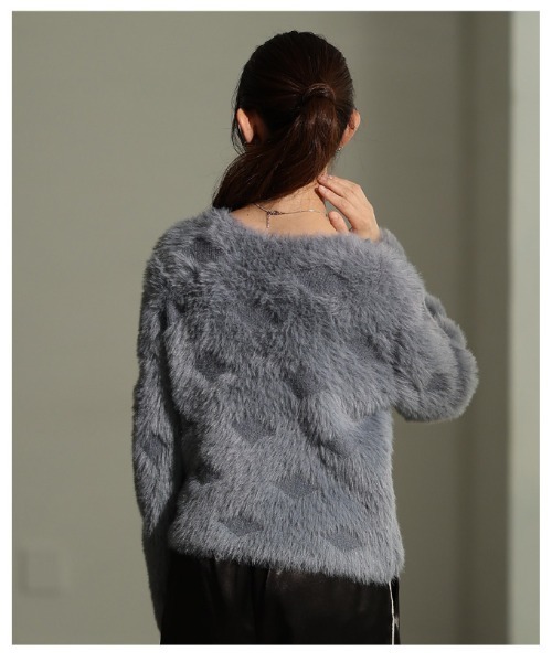 Sawa a la mode（サワアラモード）の「パール付きシャギーニットトップス（ニット/セーター・レディース・グレー/ホワイト/ピンク・FREE）」の21枚目の写真