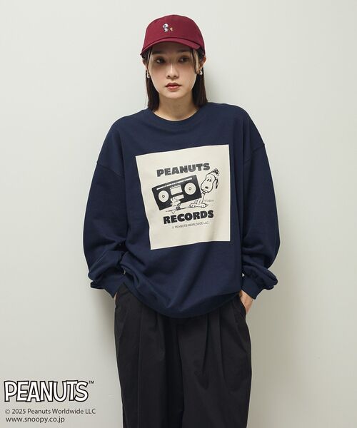 PEANUTS(ピーナッツ)の「■PEANUTS スヌーピーミニ刺繍キャップ(キャップ・レディース・ブラック/ボルドー・FREE)」の7枚目の写真